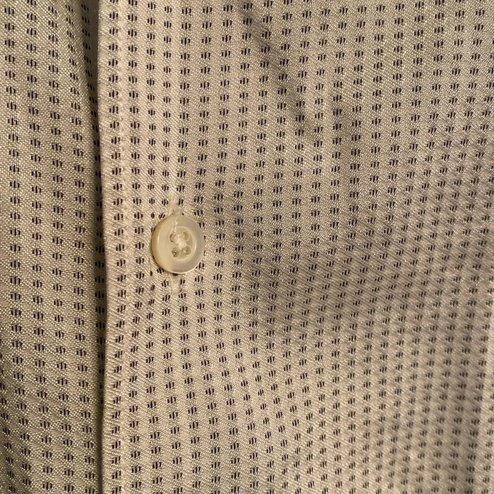 Armani Collezioni mens button down - large - white with black polka dots - Picture 4 of 7